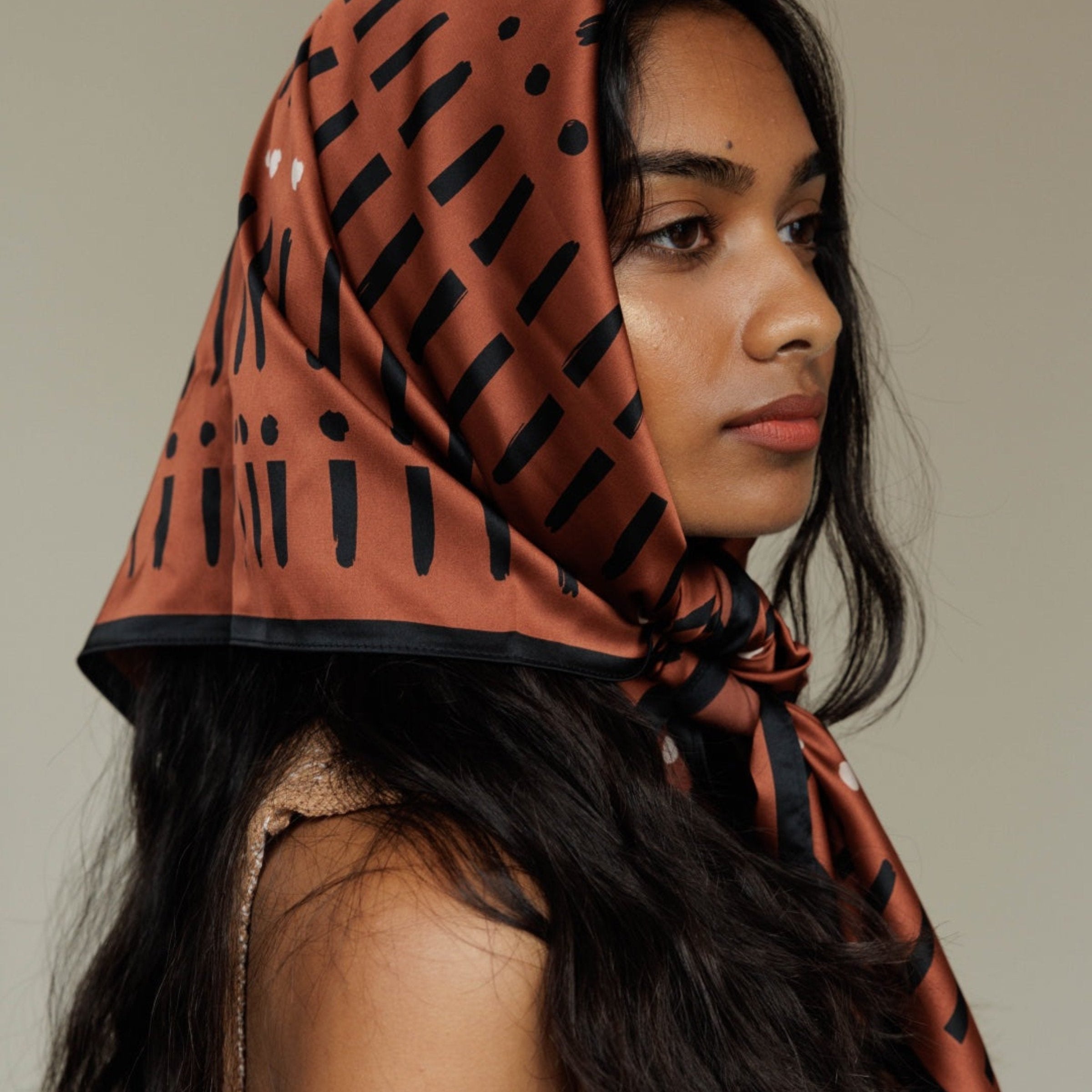 Satin Head Scarf in Cove