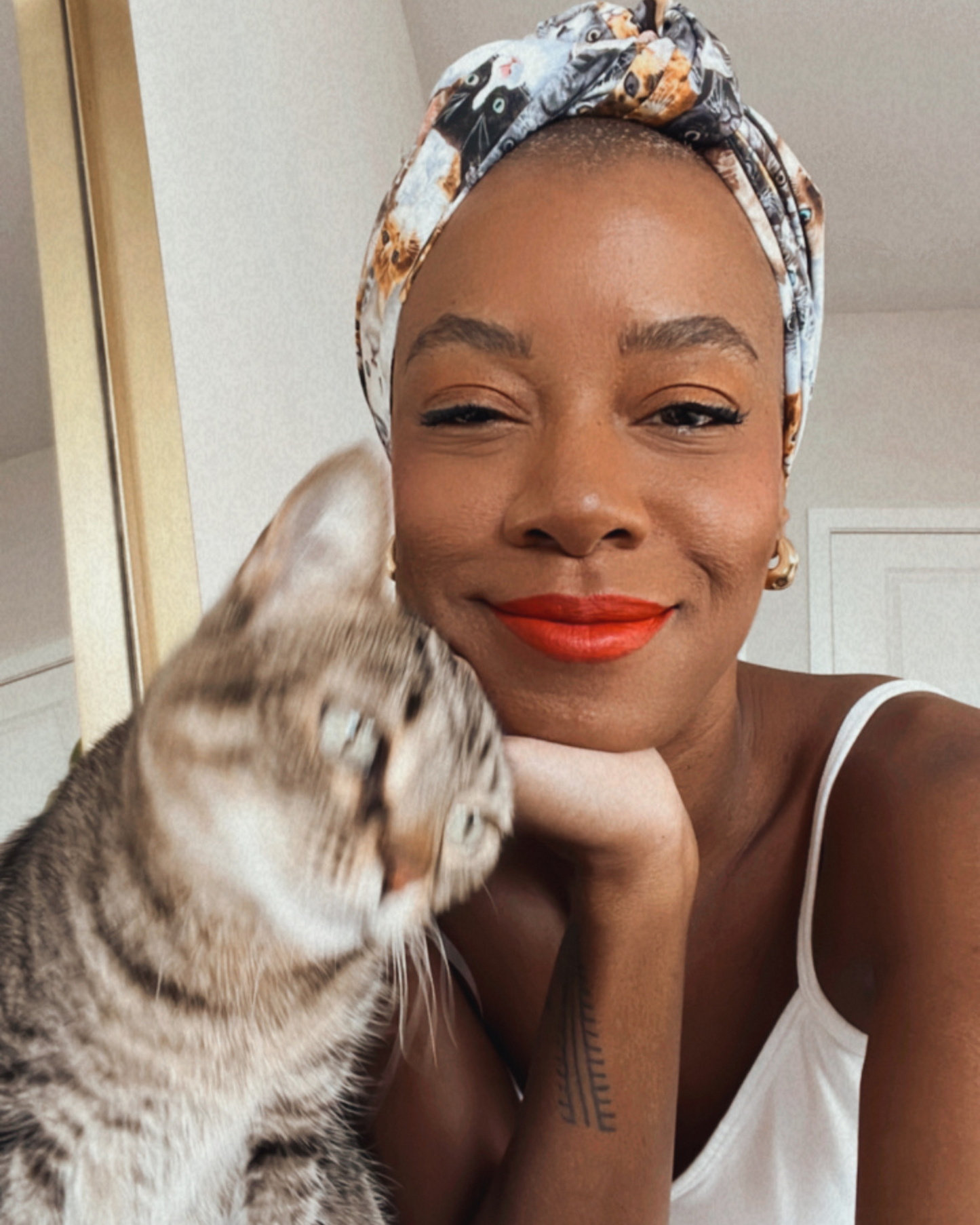 Standard Head Wrap in Cat Lady