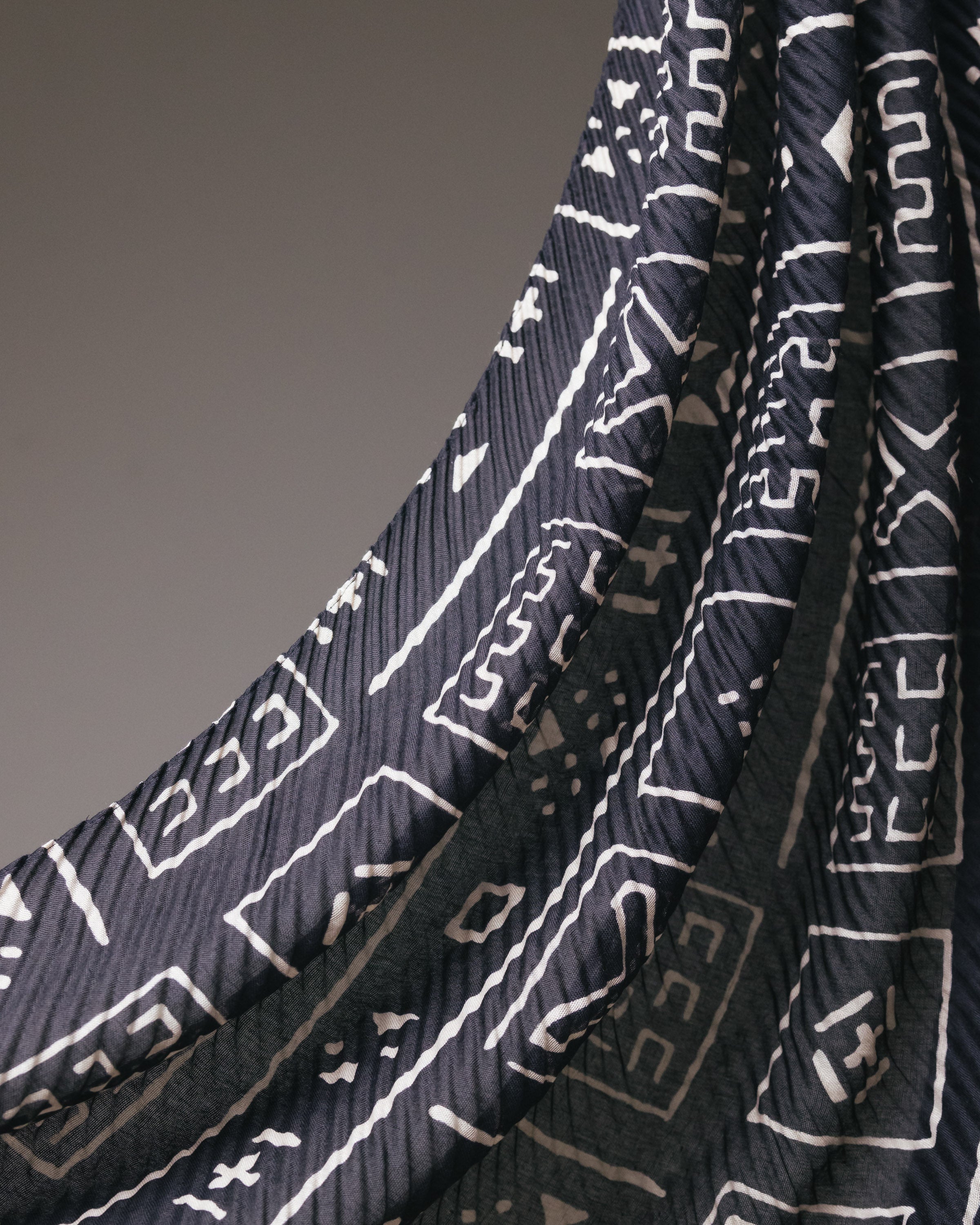 Printed Pleated Head Wrap in Heritage