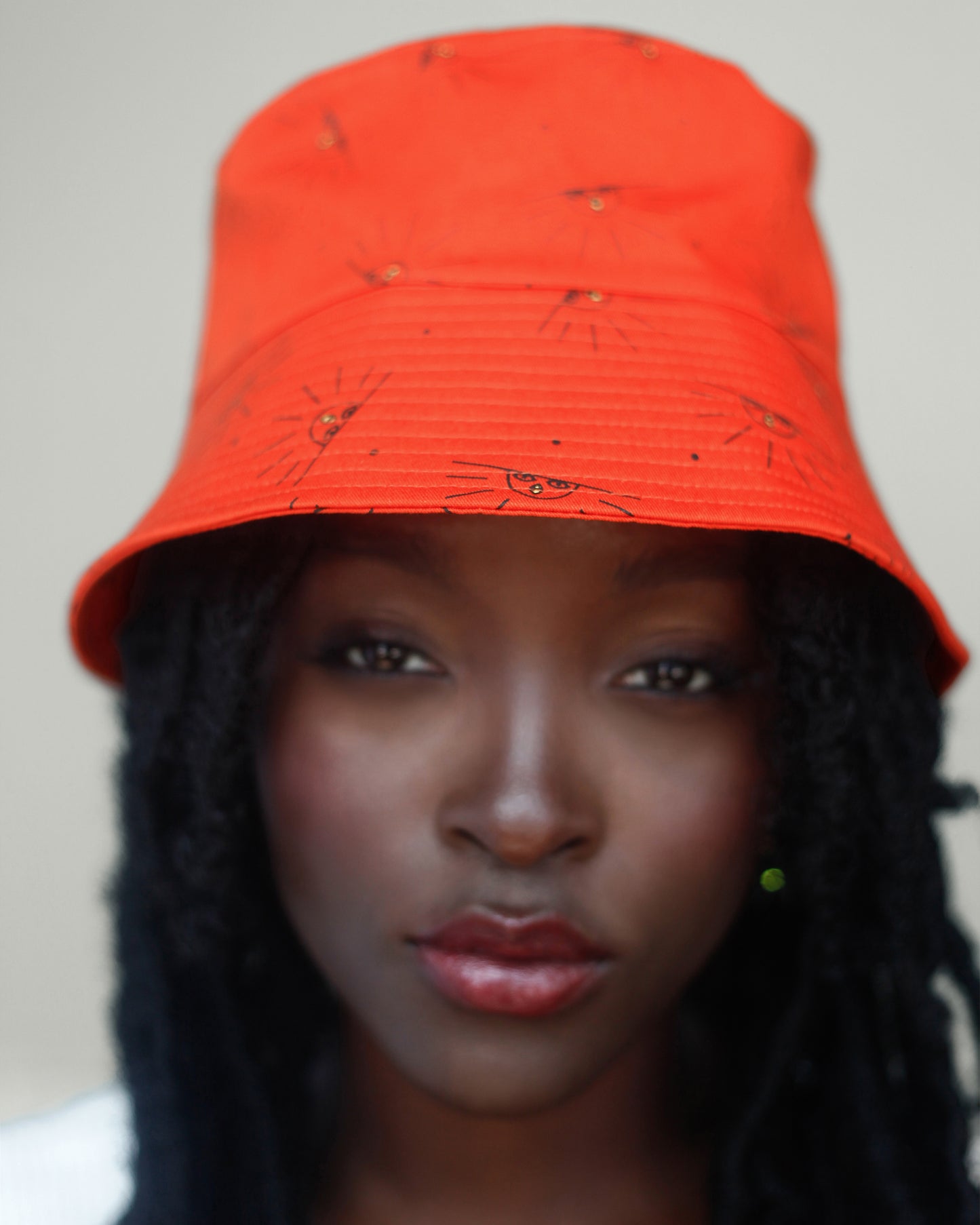 Satin Lined Printed Bucket Hat in Sol