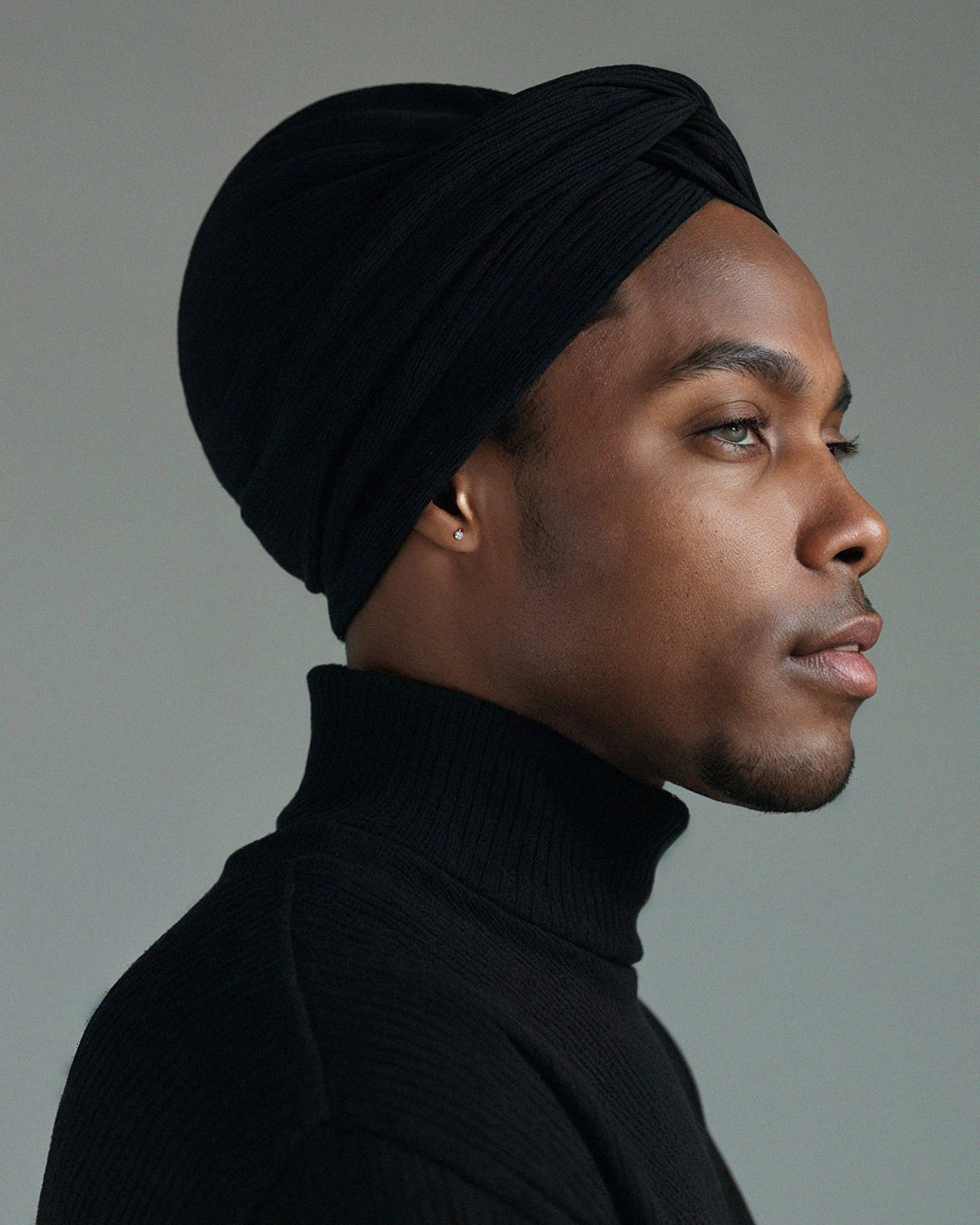 Premium Soft Lined Turban in Black (1 of 2 in Bundle)