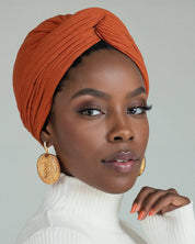 Premium Soft Lined Turban in Paprika