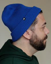 Satin Lined Beanie in Cobalt