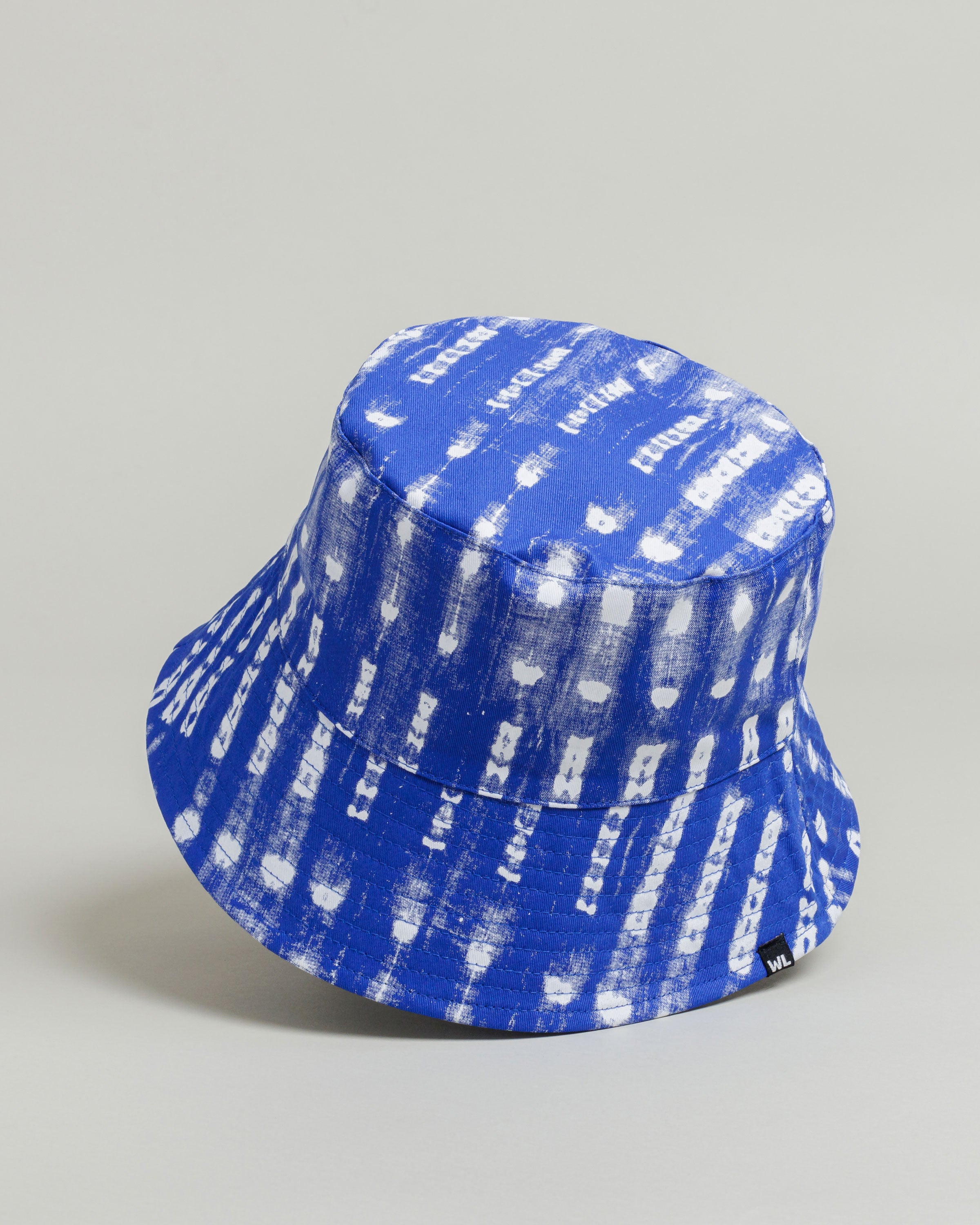 Satin Lined Printed Bucket Hat in Shibori