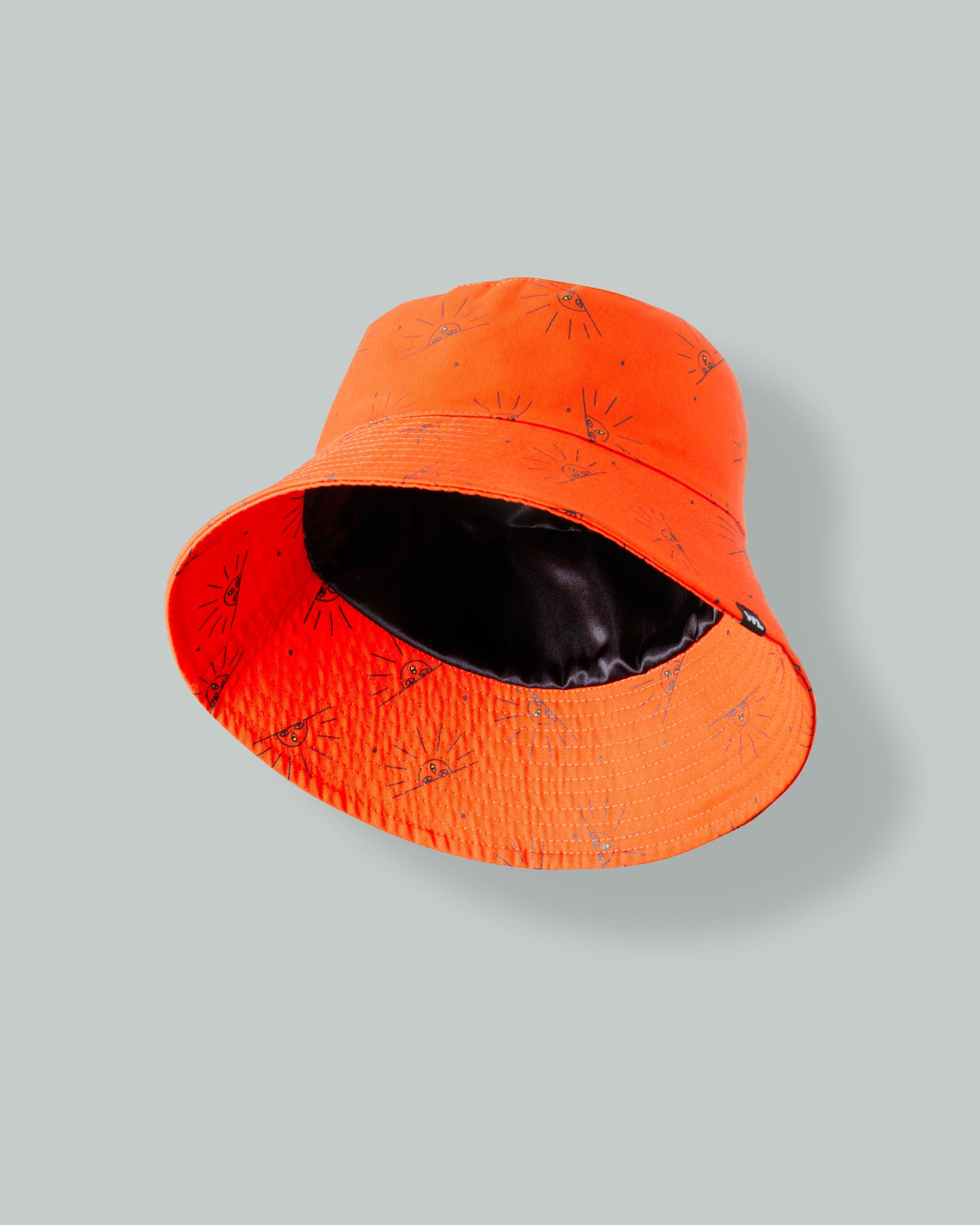 Satin Lined Printed Bucket Hat in Sol