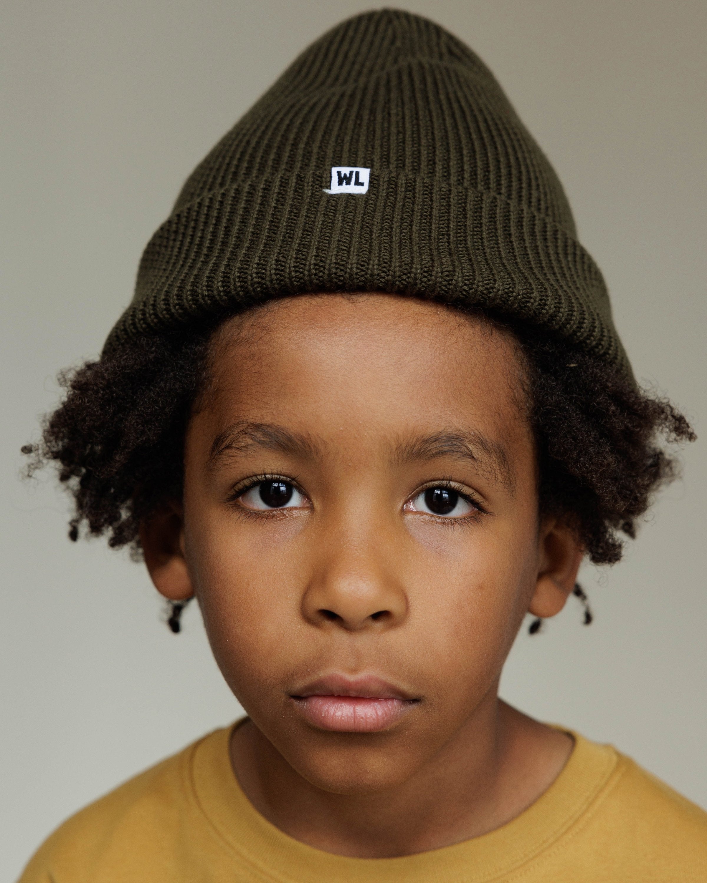 Satin Lined Beanie in Forest-Kids