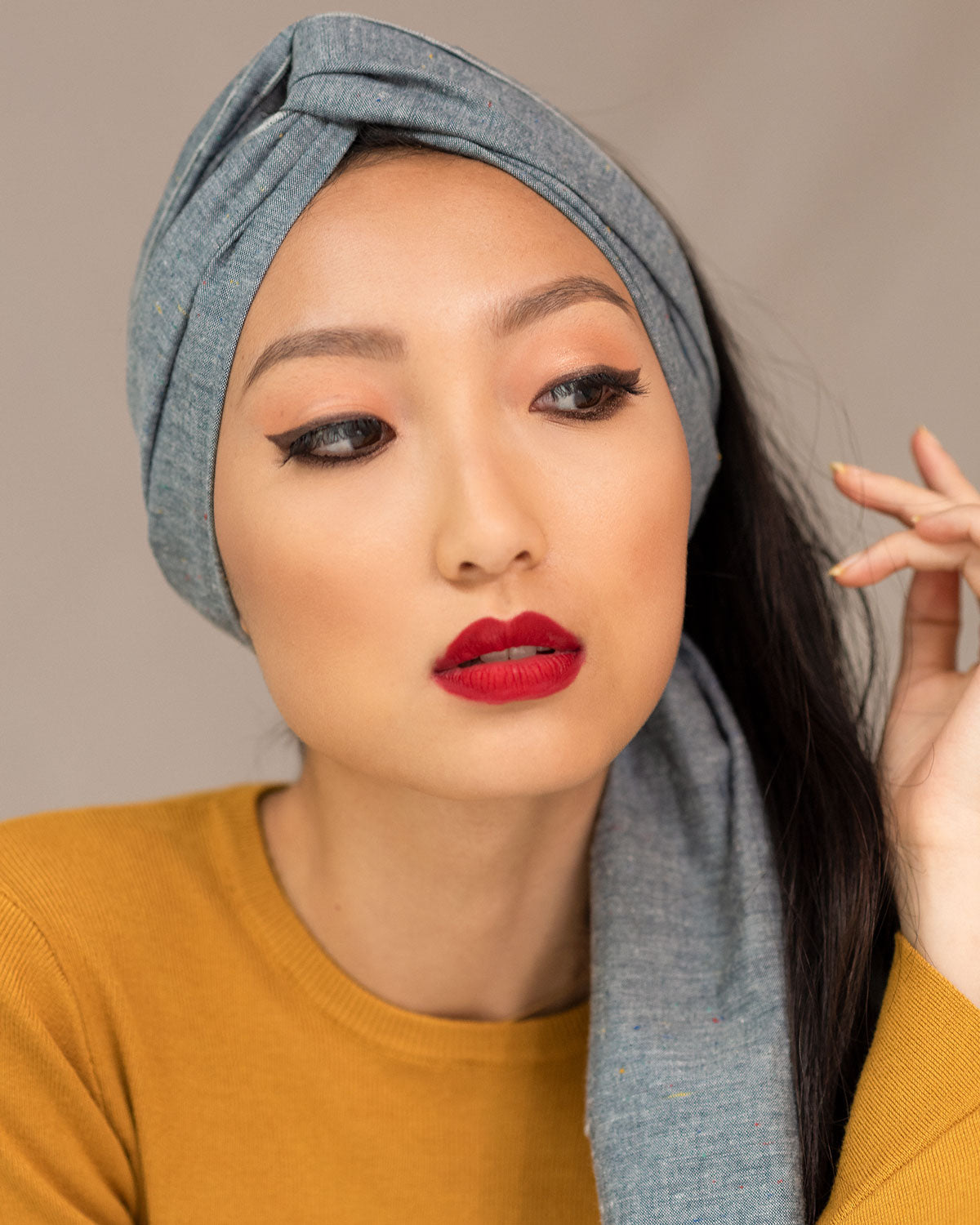 Standard Head Wrap in Classic Denim
