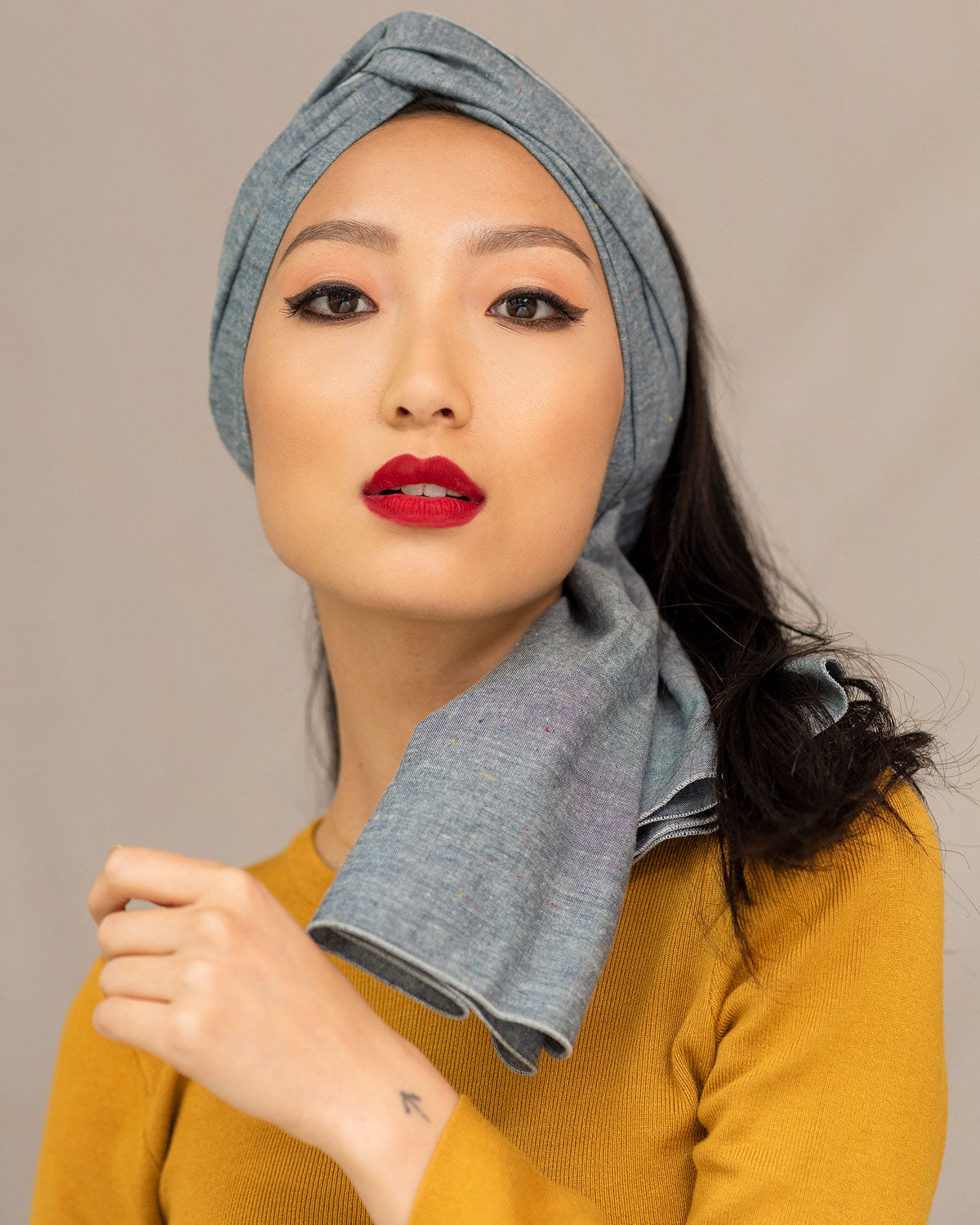 Standard Head Wrap in Classic Denim