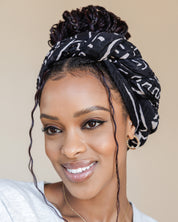 Printed Pleated Head Wrap in Heritage