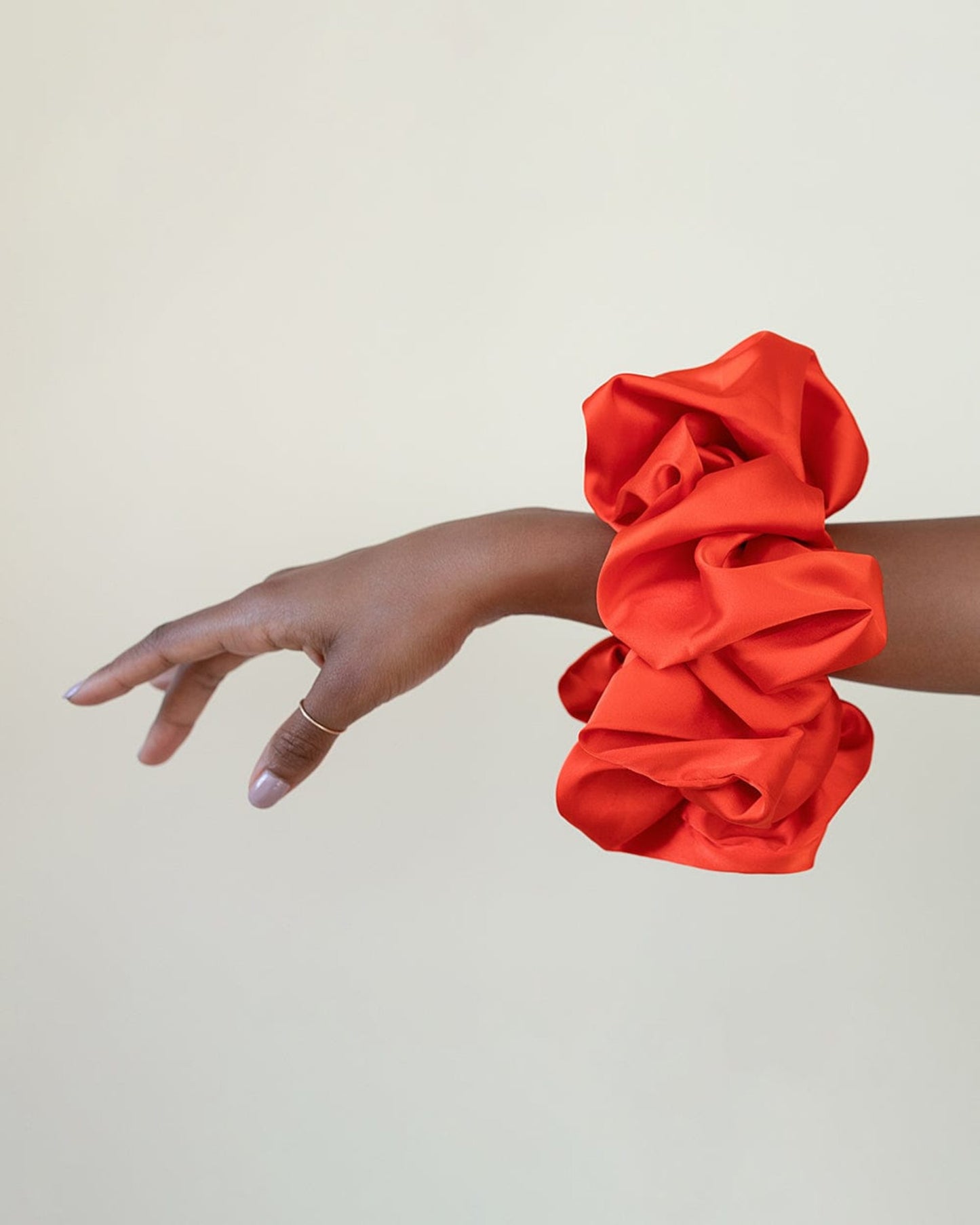 The Wrap Life Allure Satin Scrunchie in Cherry Red Scrunchie