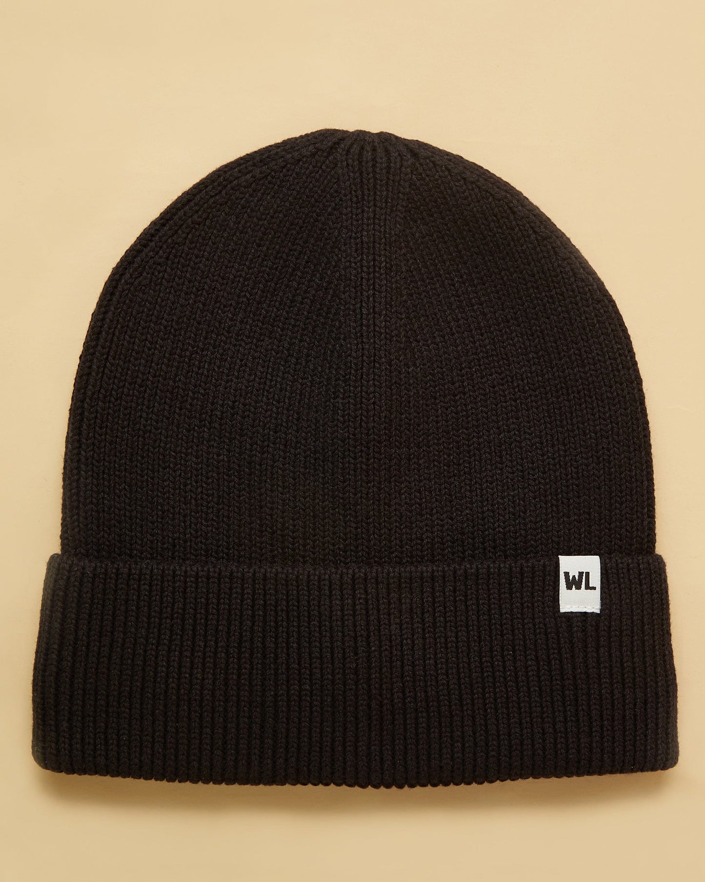 The Wrap Life Cuffed Satin Lined Beanie in Black Black Hat