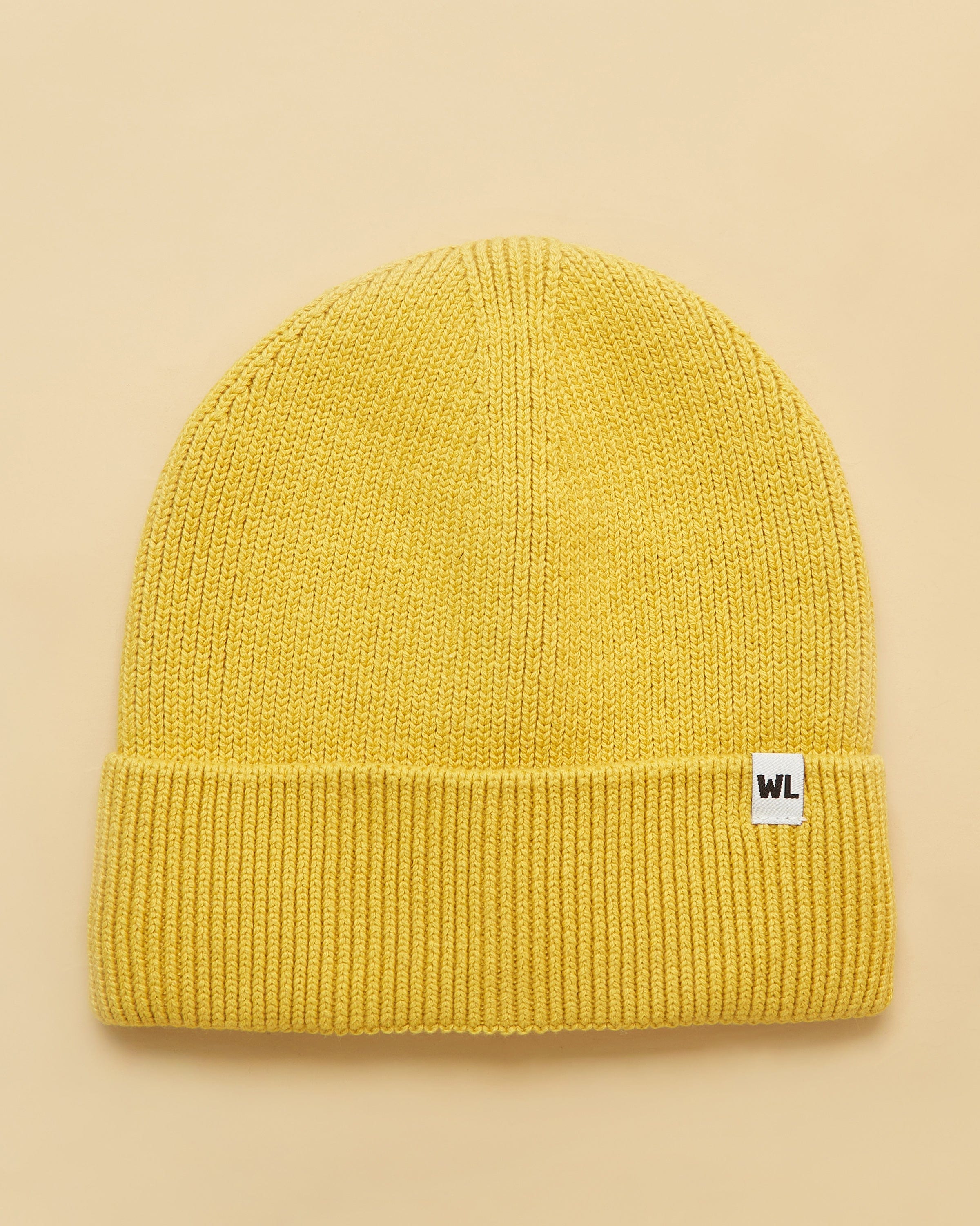 The Wrap Life Cuffed Satin Lined Beanie in Citrine Yellow Hat