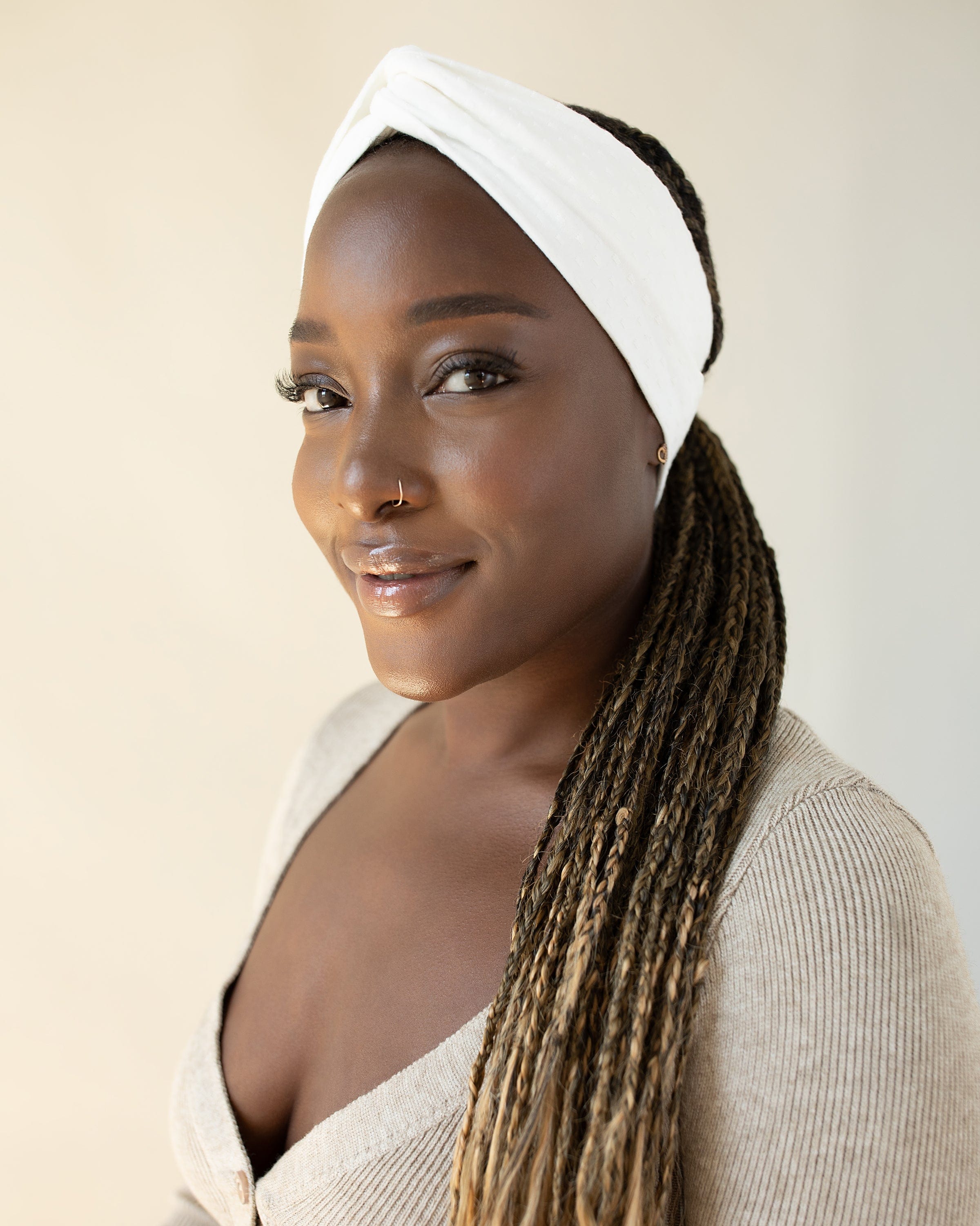 The Wrap Life Dainty Turbanette in Tusk White Turbanette