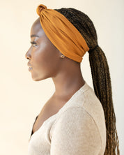 The Wrap Life Gentle Satin Lined Headband in Pecan Brown Headband