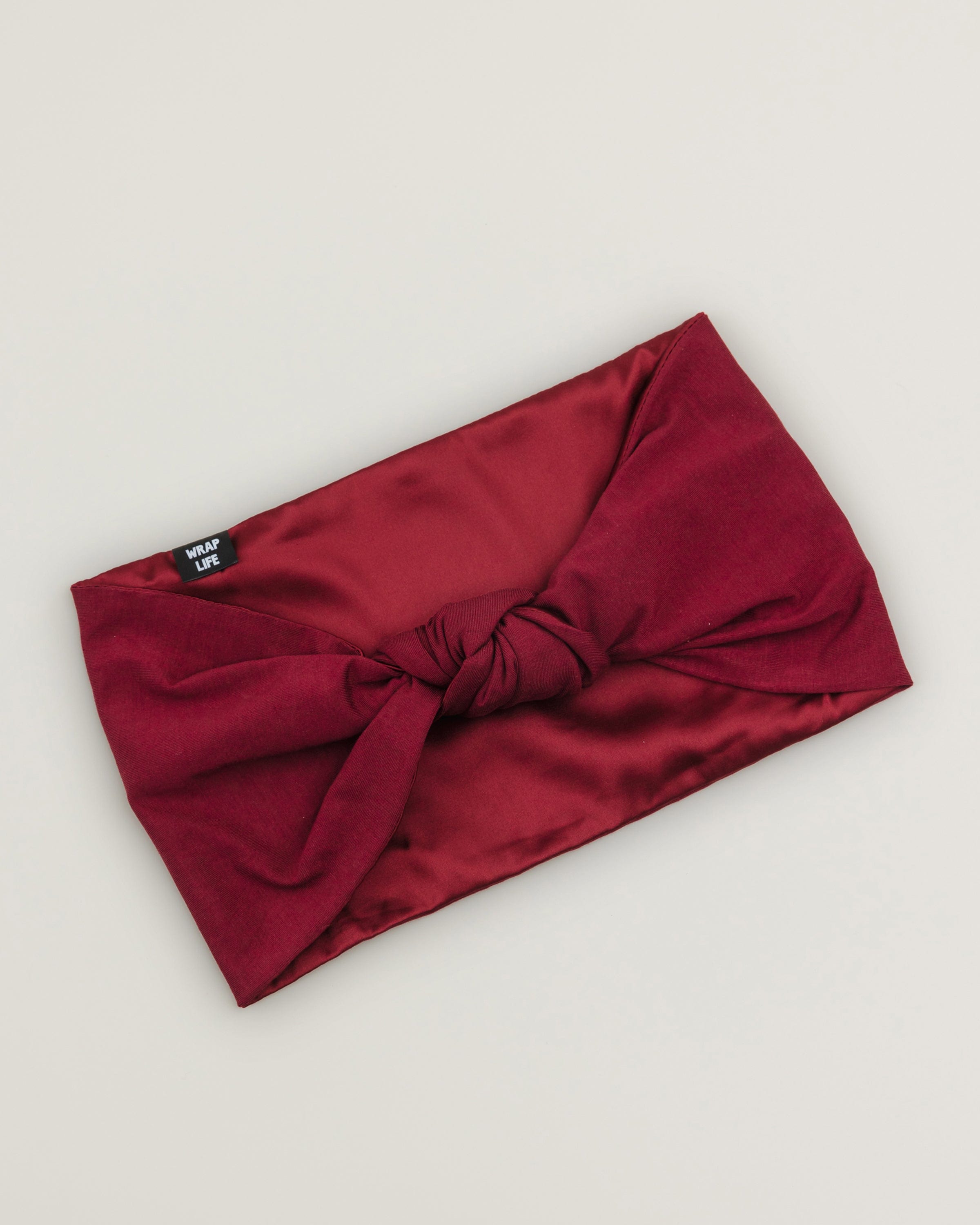 The Wrap Life Gentle Satin Lined Headband in Pinot Red Headband