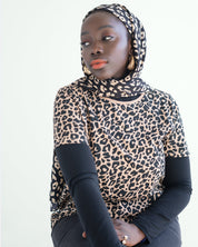 The Wrap Life Grand Leopard Head Wrap in Black Black Head Wrap