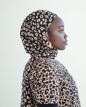 The Wrap Life Grand Leopard Head Wrap in Black Black Head Wrap