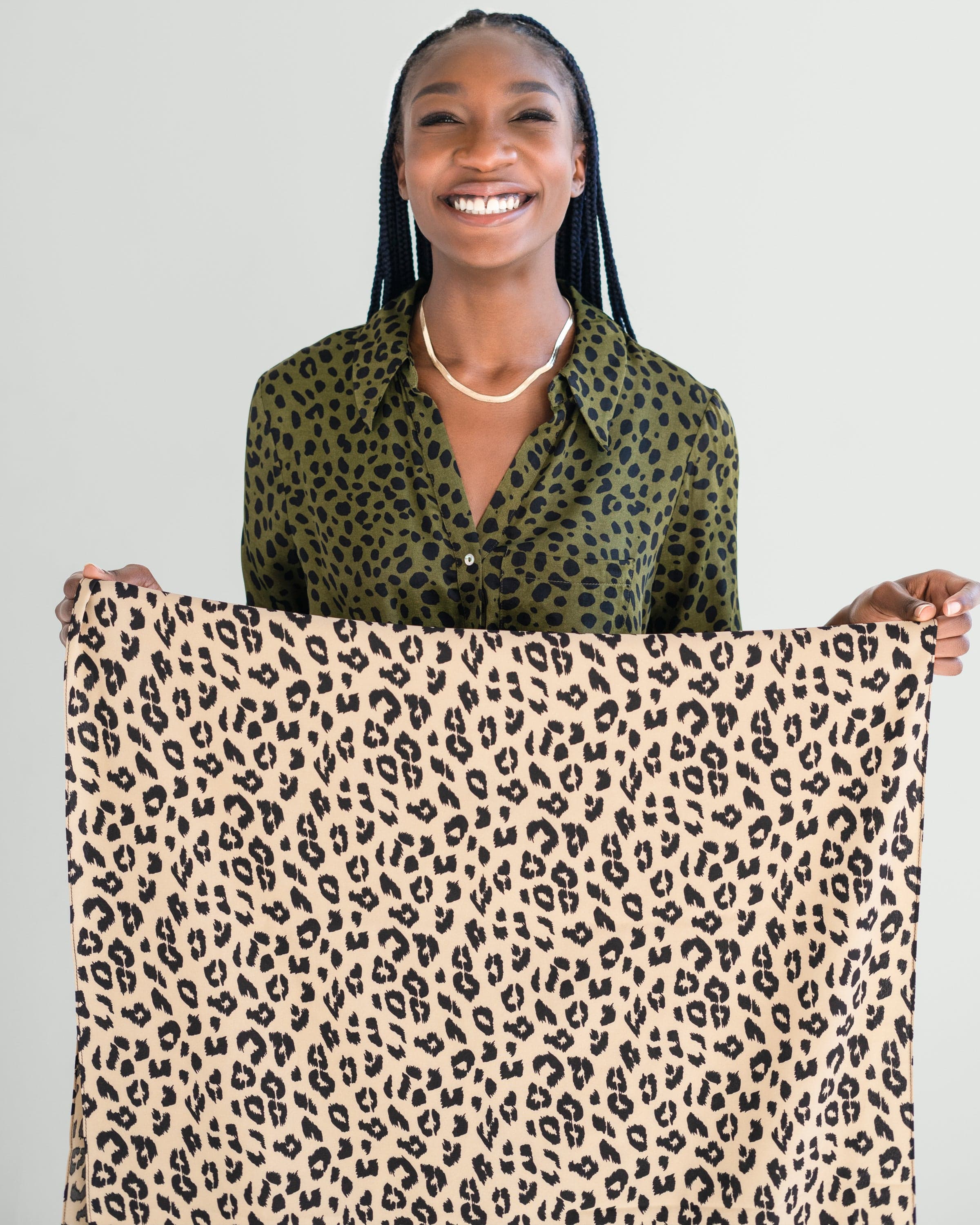 The Wrap Life Grand Leopard Head Wrap in Cream Pattern Head Wrap