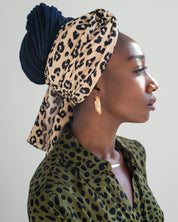 The Wrap Life Grand Leopard Head Wrap in Cream Pattern Head Wrap