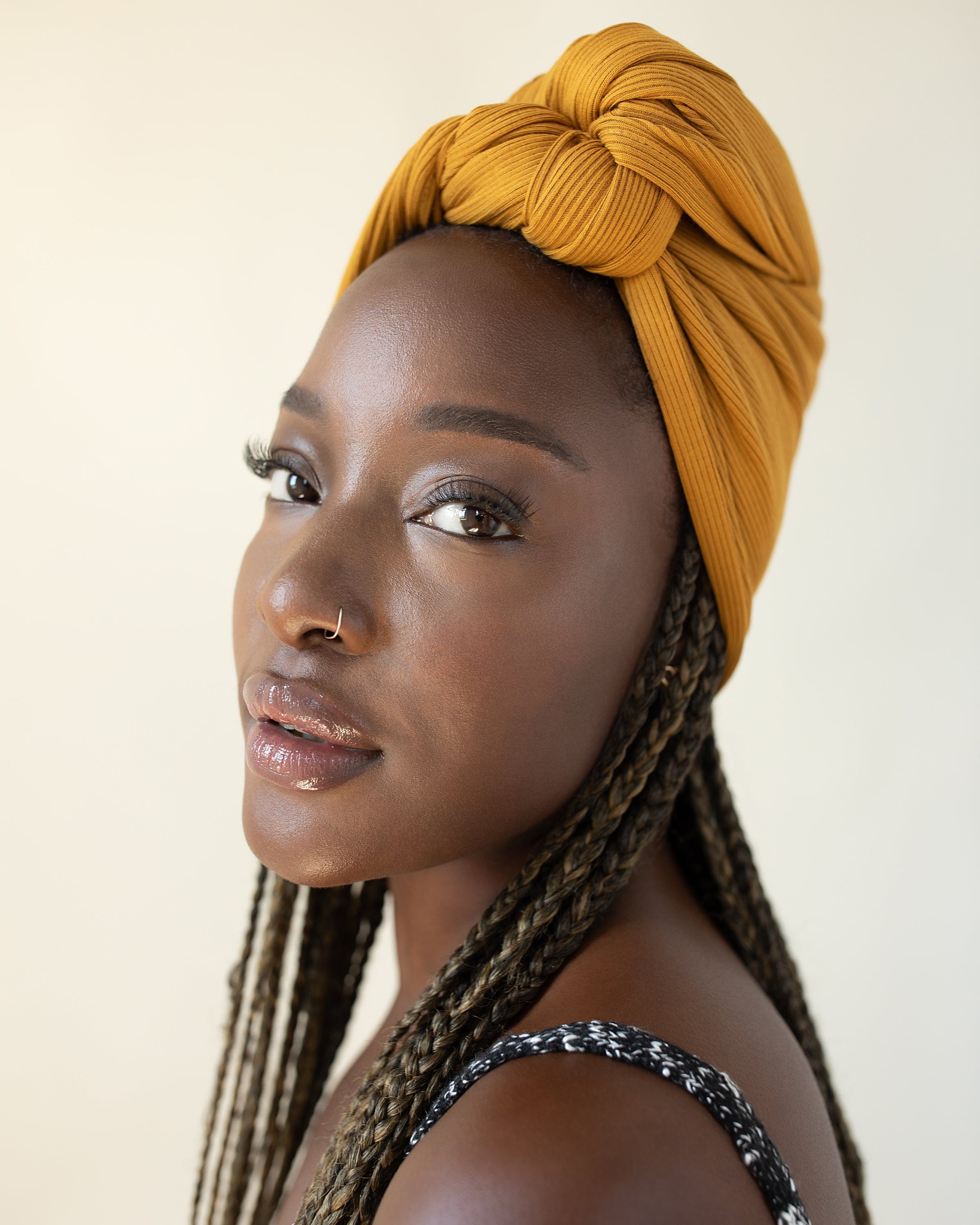 The Wrap Life Harvest Ribbed Head Wrap in Saffron Yellow Head Wrap