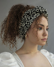 The Wrap Life Leopard Head Wrap in Black Pattern Head Wrap