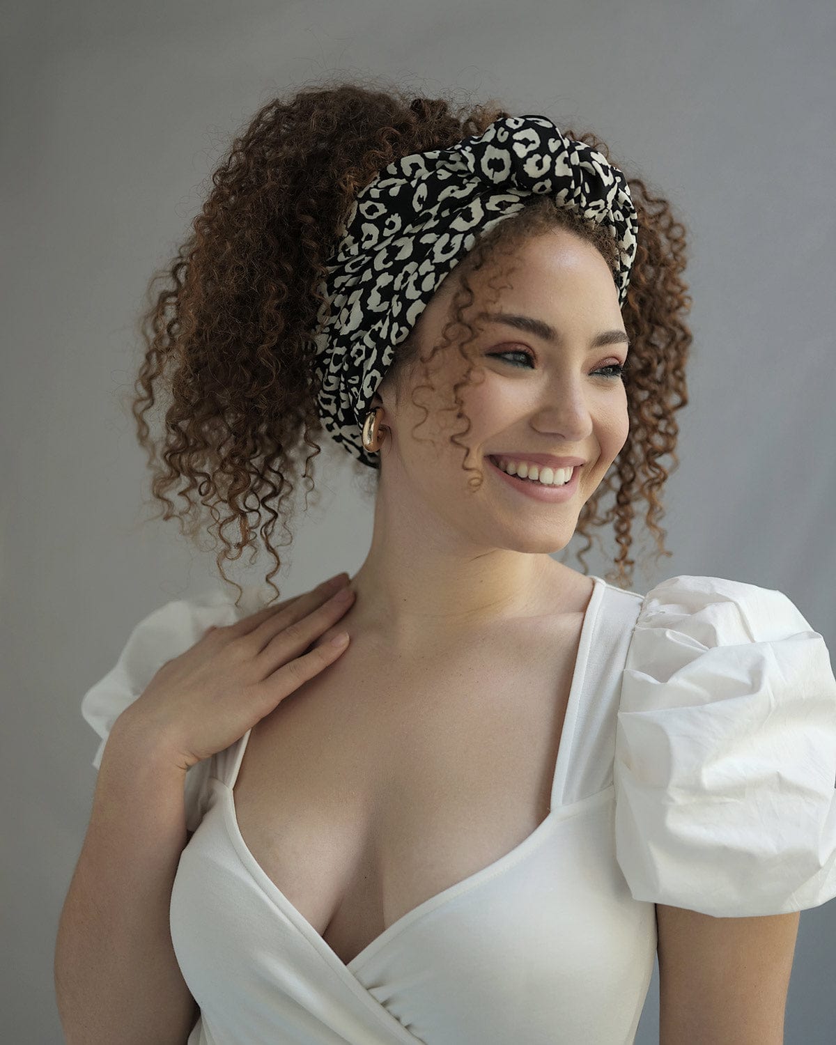 The Wrap Life Leopard Head Wrap in Black Pattern Head Wrap