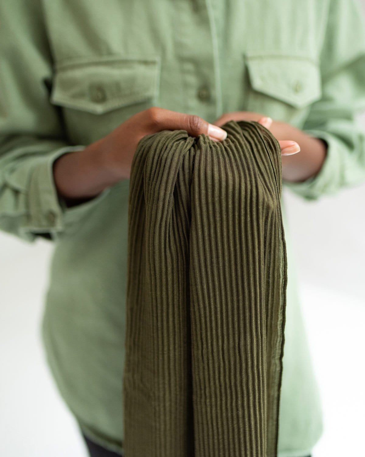 The Wrap Life Pleated Head Wrap in Forest Green Head Wrap
