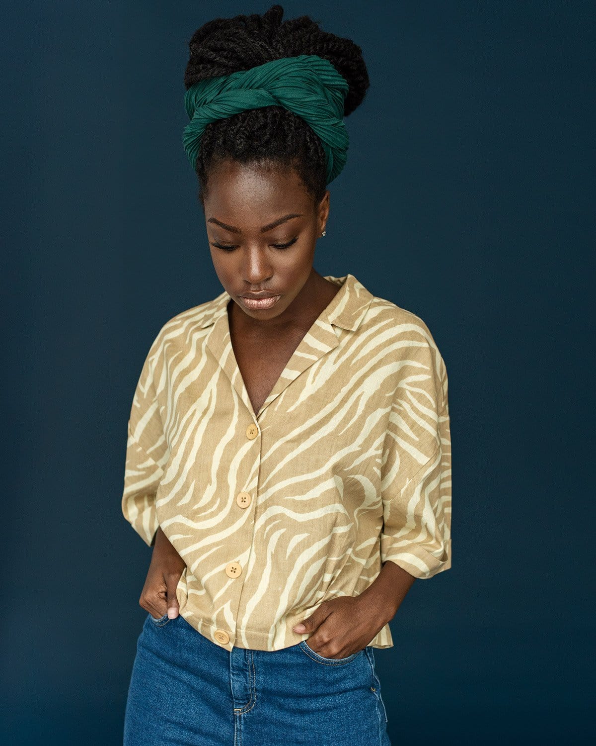 The Wrap Life Pleated Head Wrap in Hunter Green Head Wrap
