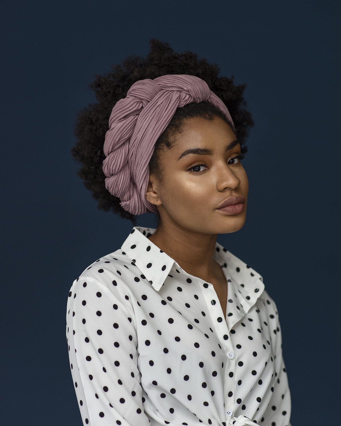 The Wrap Life Pleated Head Wrap in Rose Pink Head Wrap