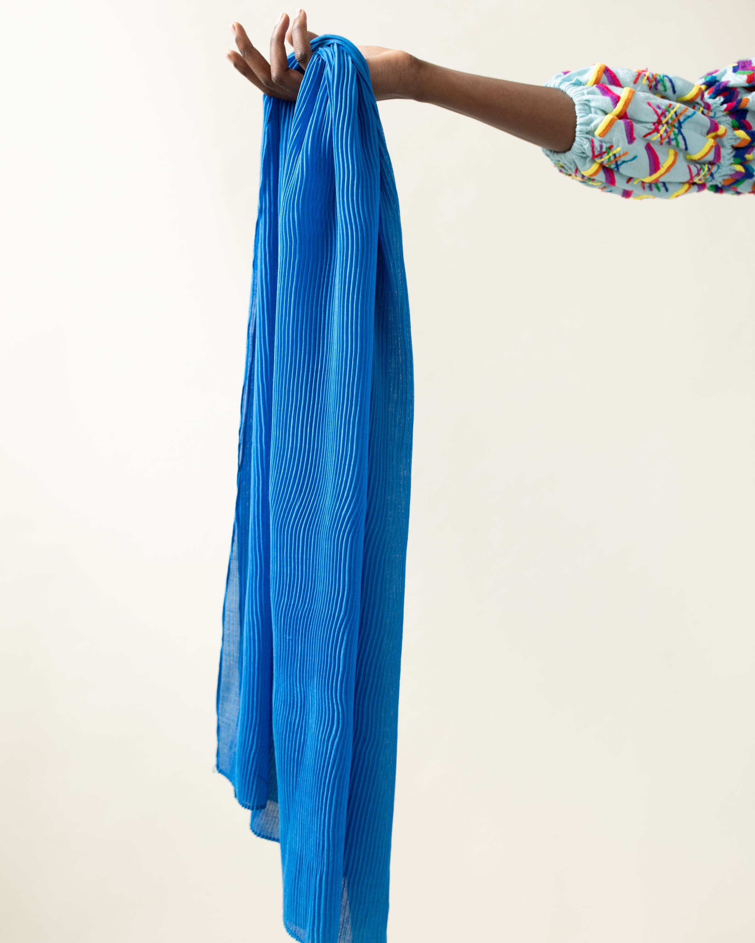 The Wrap Life Pleated Head Wrap in Sapphire Blue Head Wrap