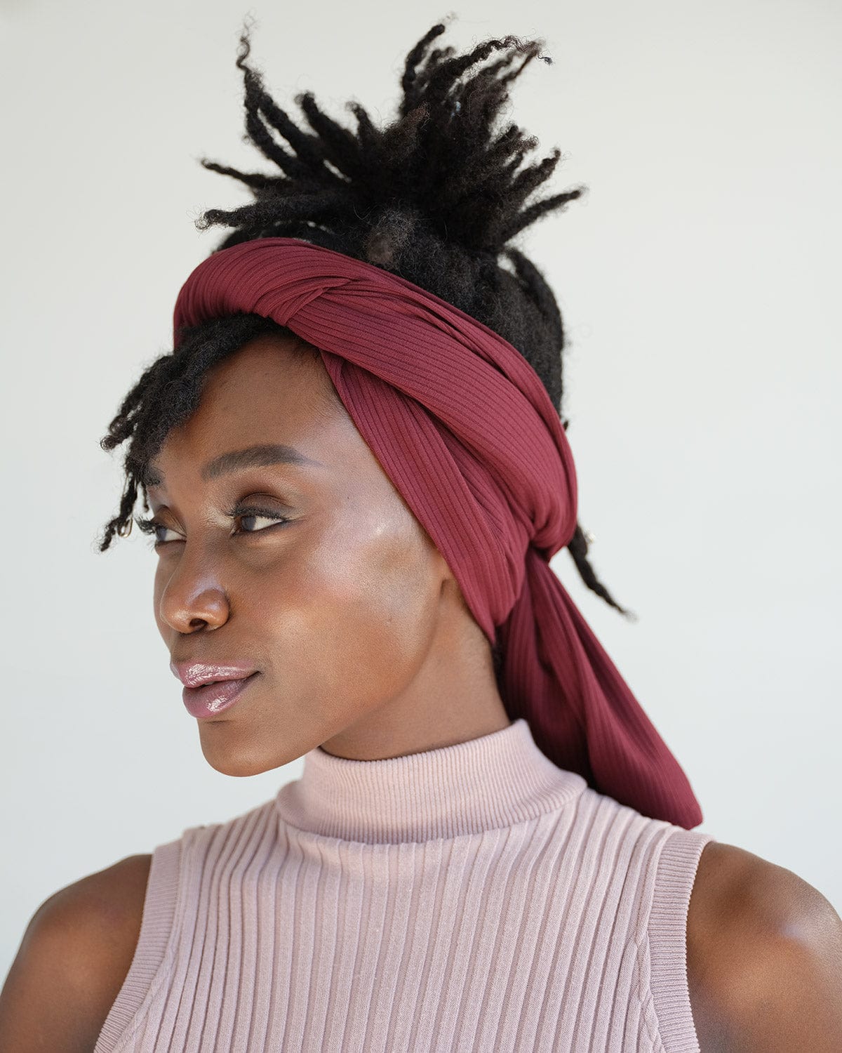The Wrap Life Ribbed Head Wrap in Amaranth Purple Head Wrap