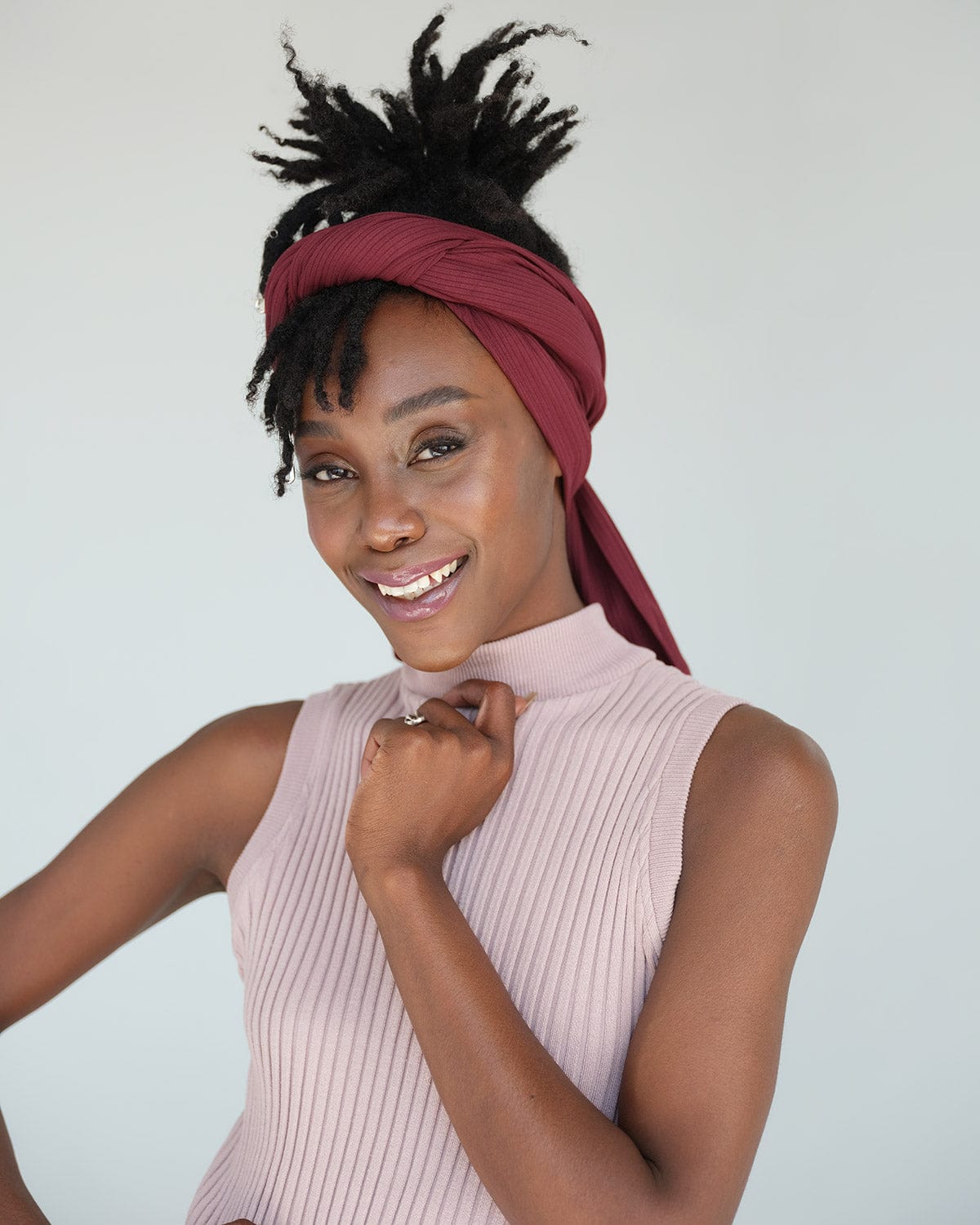 The Wrap Life Ribbed Head Wrap in Amaranth Purple Head Wrap