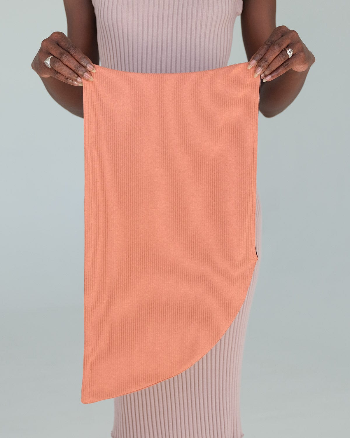 The Wrap Life Ribbed Satin Lined Turban in Adobe Pink Turban