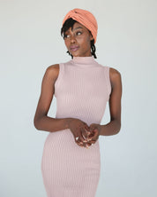 The Wrap Life Ribbed Satin Lined Turban in Adobe Pink Turban