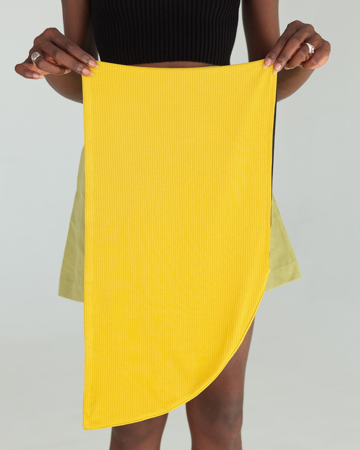 The Wrap Life Ribbed Satin Lined Turban in Marigold Yellow Turban
