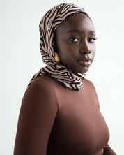 The Wrap Life Zebra Head Wrap in Tan Black Head Wrap