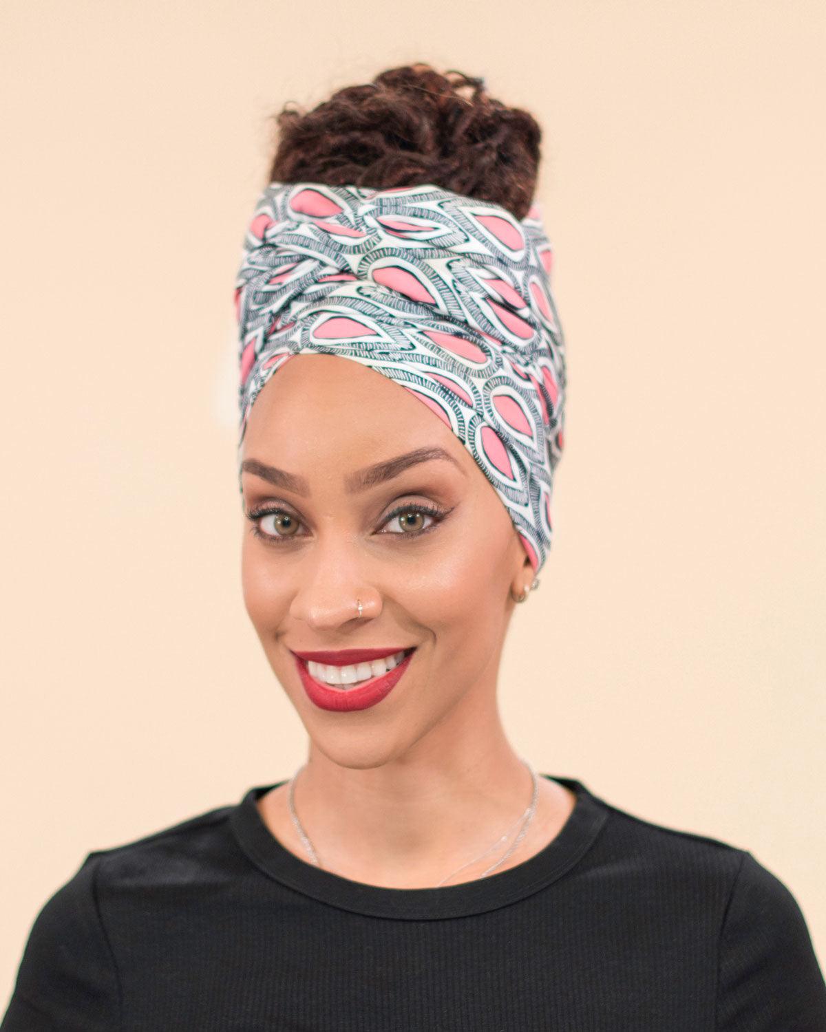 Katelyn uses our Ashanti Head Wrap for this look