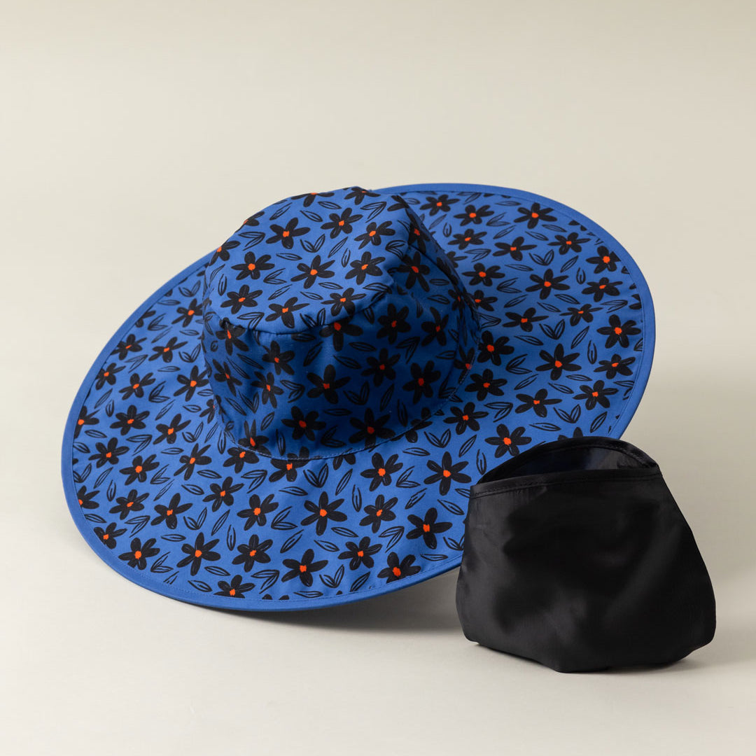 Satin Lined Foldable Sun Hat in Floral