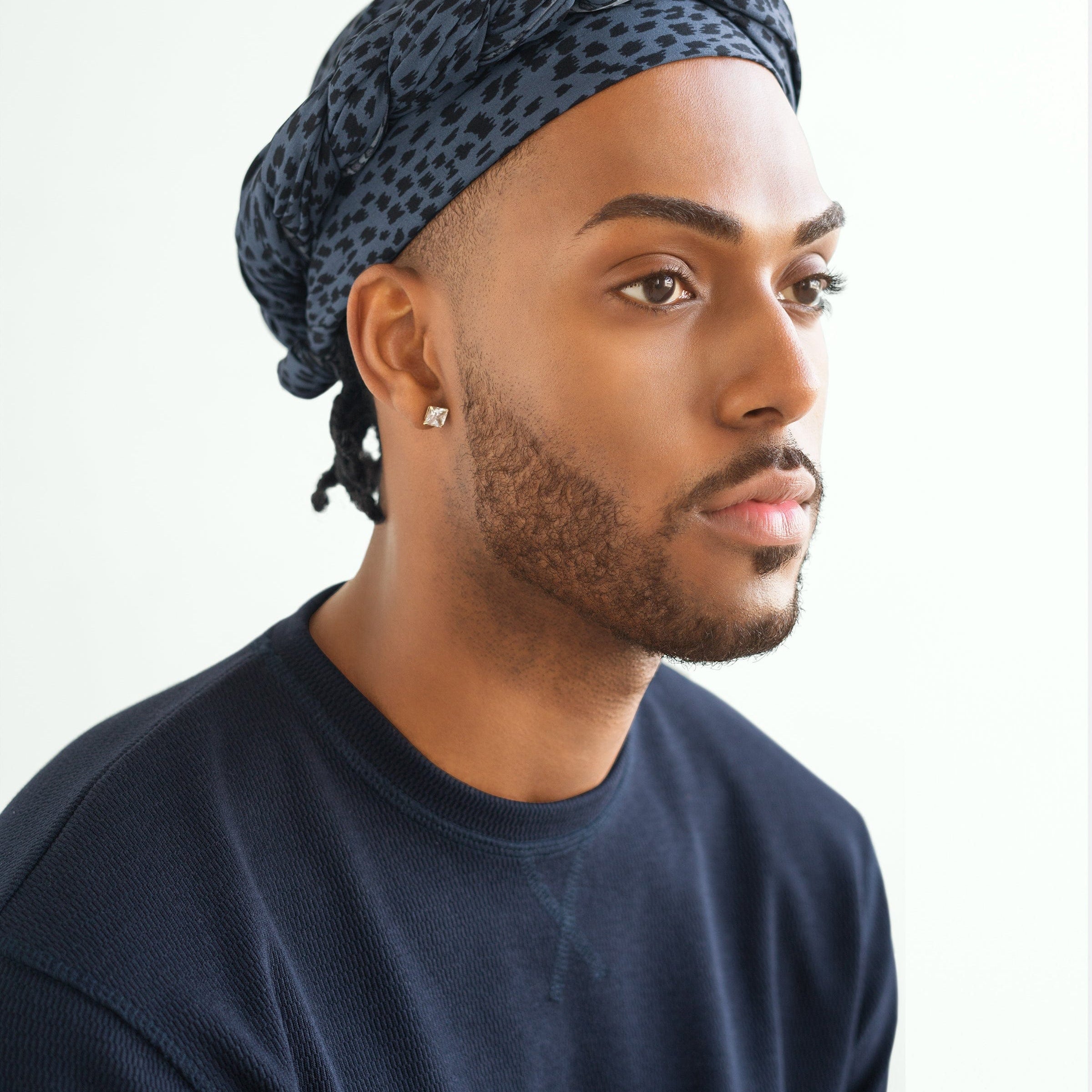 Dashed Head Wrap in Blue