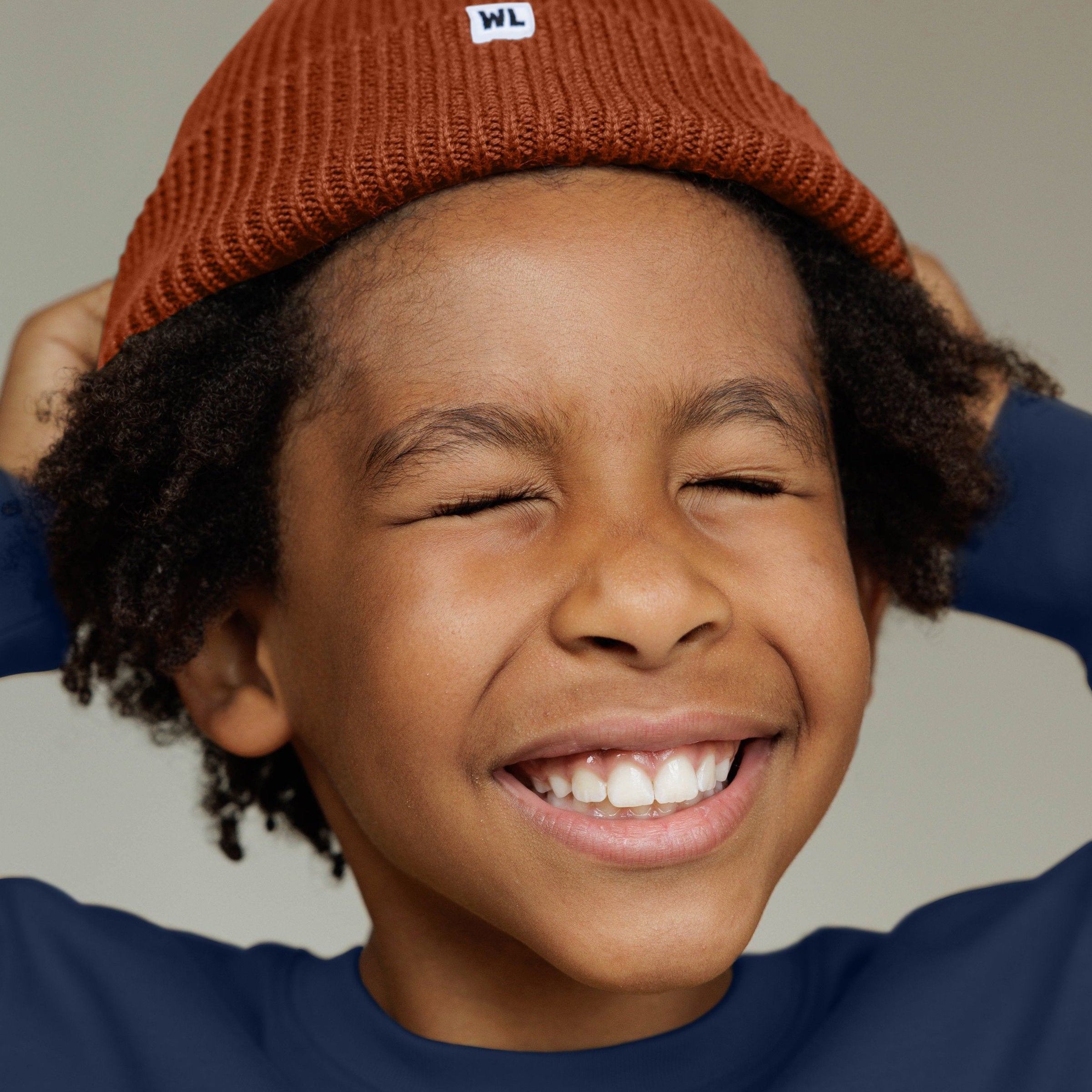 Satin Lined Beanie in Sienna-Kids