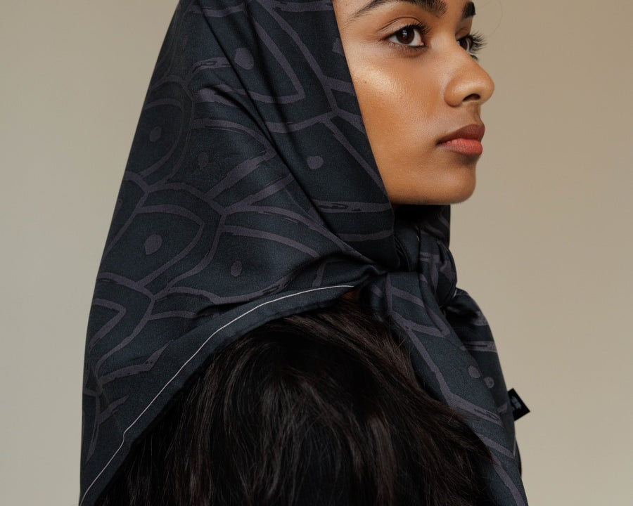 Satin Head Scarf in Cove