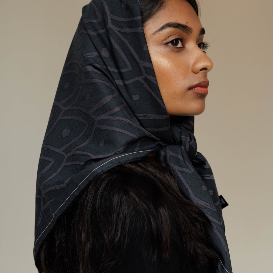 Satin Head Scarf in Cove