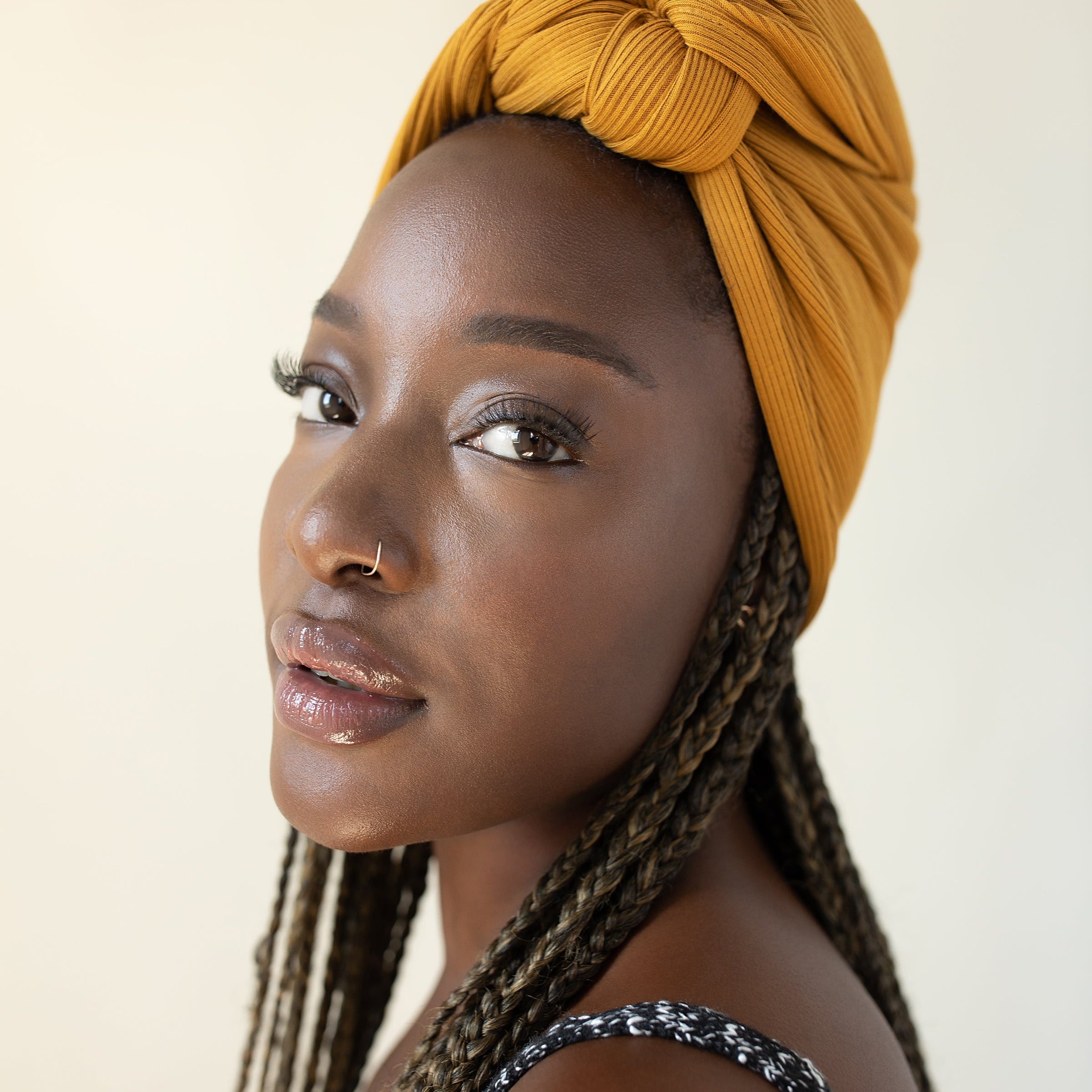 Harvest Ribbed Head Wrap in Saffron