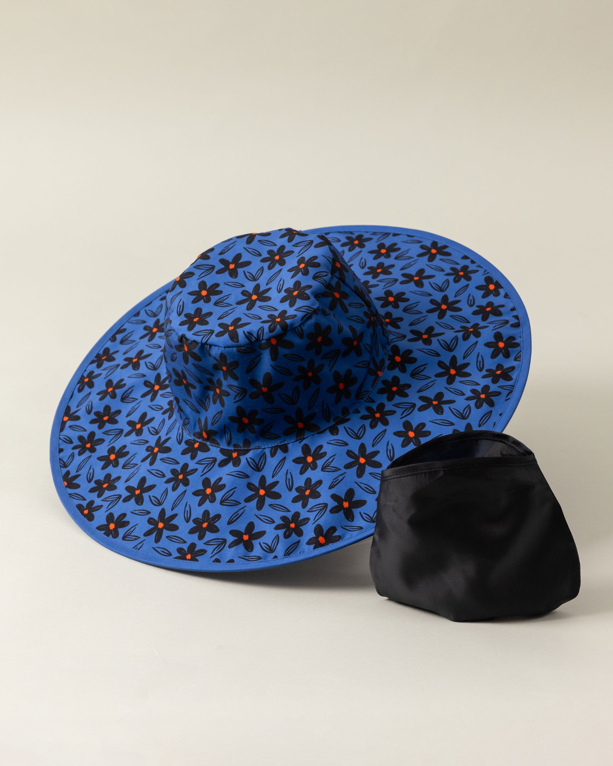 Satin Lined Foldable Sun Hat in Floral