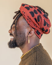 Printed Pleated Head Wrap in Adisa