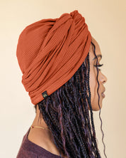 Premium Soft Lined Turban in Paprika