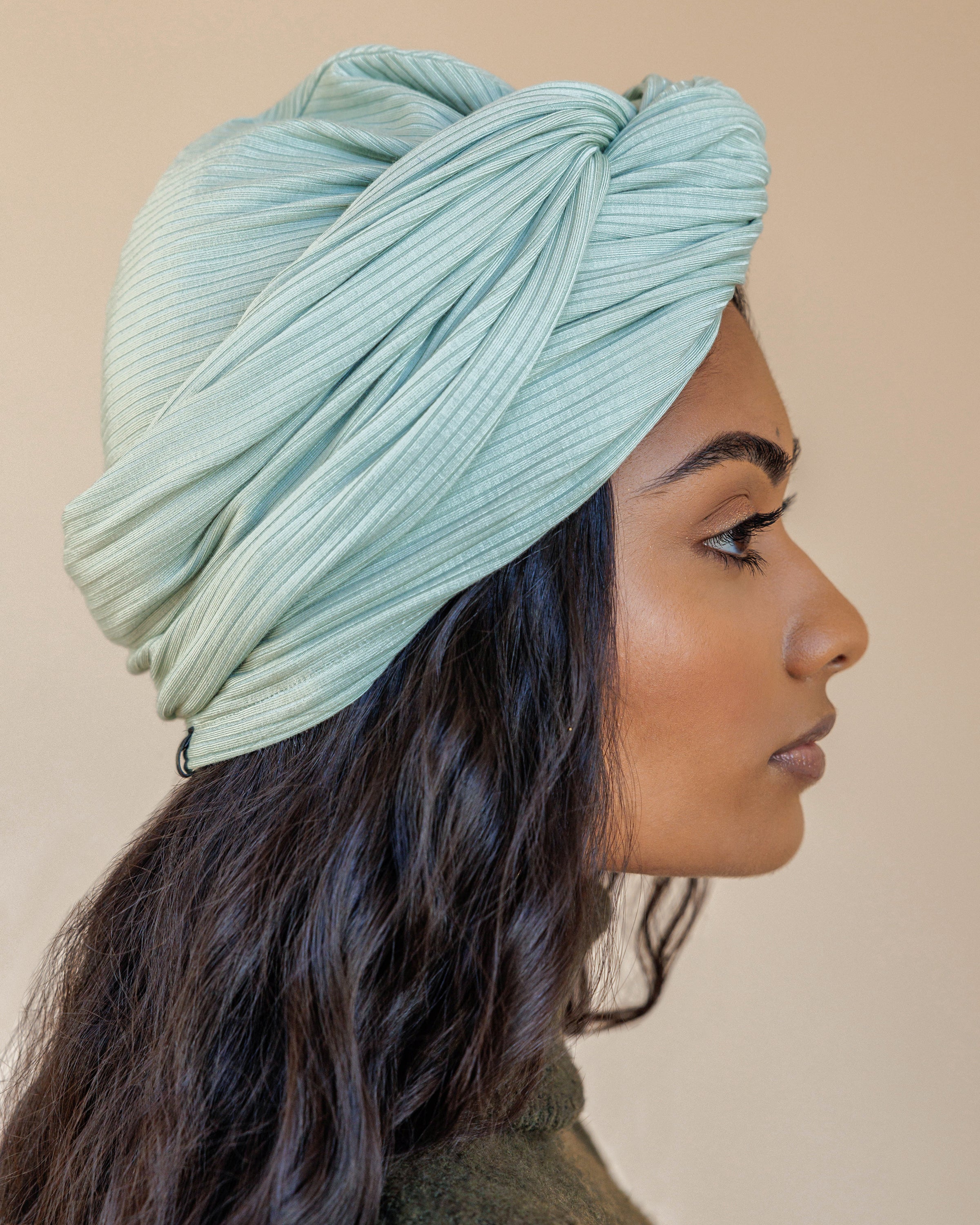 Premium Soft Lined Turban in Sage