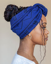 Printed Pleated Head Wrap in Essence