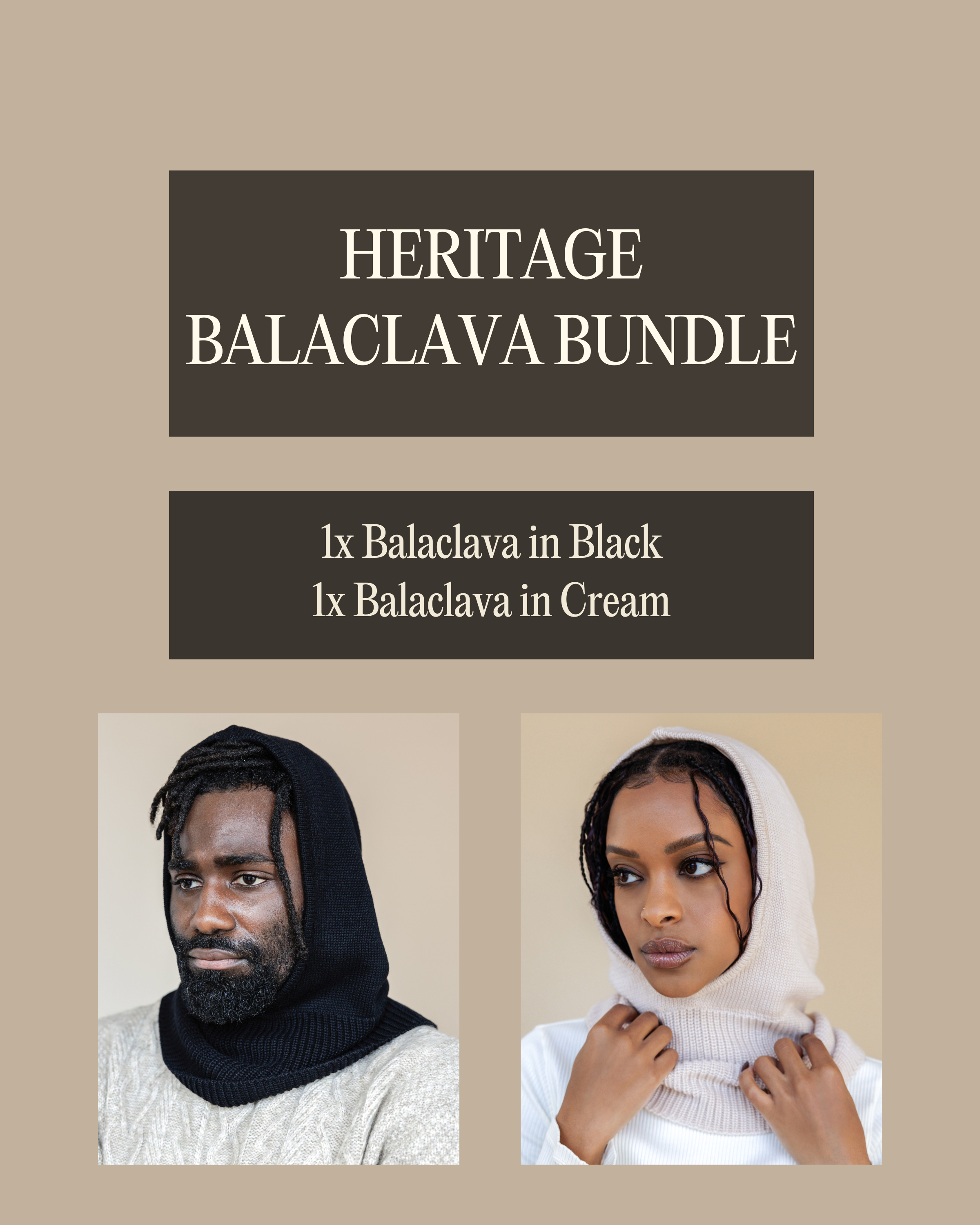 Balaclava Hat Black and White