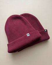 Duo of Adult + Child Beanie in Plum